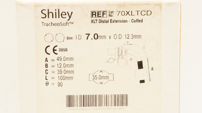Mallinckrodt 70XLTCD ShileyTracheoSoft XLT Distal Extension Cuffed 7.0x12.3mm(x)